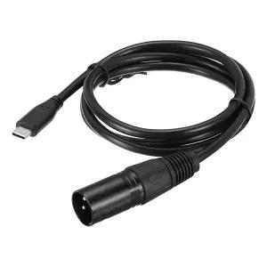 MECCANIXITY 3핀 DMX512 XLR 수컷 to Type-C 어댑터 케이블 1개 3피트 마이크 확장 스테이지 스튜디오 콘솔