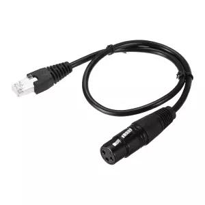 MECCANIXITY 3핀 DMX512 XLR 여성 RJ45 남성 어댑터 케이블 1개 1.6피트 무대 스튜디오 콘솔 조명 컨트롤러