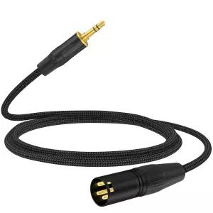HOSONGIN XLR 수컷 to 3.5mm TRS 언밸런스 케이블 3Ft 1/8인치 미니 잭 스테레오 마이크 코드 어댑터