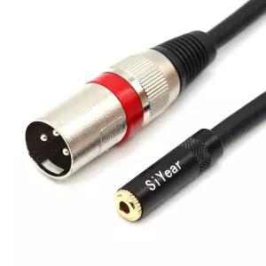Si년도 3.5mm 여성 미니 잭 스테레오 to XLR 수컷 마이크 케이블 1/8 TRS 3핀 어댑터 코드 컨버터 0.5엠