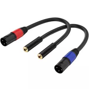 Jozzai 3.5mm to XLR 케이블 1.6FT 2 팩 암 TRS 미니 잭 3핀 수 스테레오 오디오 어댑터 1/8인치 컨버터
