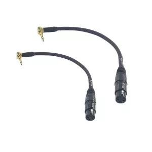 WJSTN 직각 3.5mm TRS to 3핀 여성 XLR 어댑터 마이크 케이블 8인치/2팩