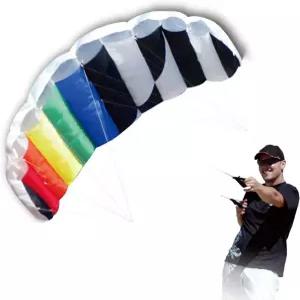 HENGDA KITE 1.4m Rainbow Kites Soft Stunt Sport Parafoil for Adults Intro Foil design 55inch with