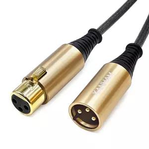 XANHAM XLR 케이블 3.3피트/1미터 3핀 마이크 여성-남성 밸런스 차폐 22AWG 산소 없는 구리 OFC 코드