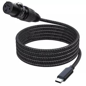 AuxLink XLR to USB C 케이블 3피트 암 마이크 15 Samsung Google HTC Xiaomi 스마트폰 태블릿 노트북용