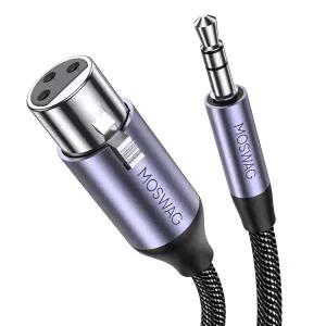 MOSWAG XLR to 3.5mm 케이블 3피트 1/8인치 암 TRS 마이크 3핀 밸런스 스테레오 MIC 컴퓨터 스피커 등과