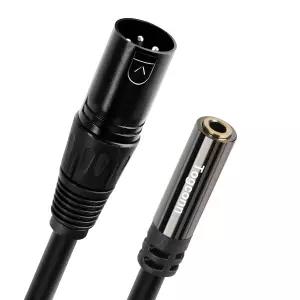 Togconn 3.5mm to XLR 오디오 케이블 어댑터 1피트 수컷 1/8인치 TRS 스테레오 암 마이크 확장 커넥터