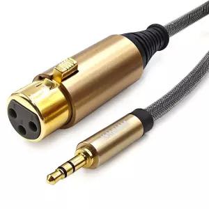 XANHAM XLR 여성형 3.5mm(1/8 ) 남성 잭 3.3피트/1미터 TRS 언밸런스 케이블 iPod MP3 플레이어 노트북