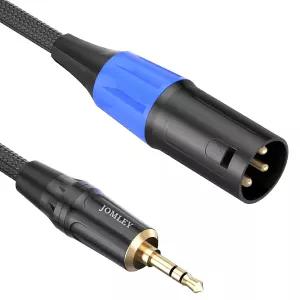 JOMLEY 3.5mm to XLR 케이블 1/8인치 수컷 오디오 코드 3.3FT 노트북 믹서 스피커용 언밸런스드 TRS 금도금