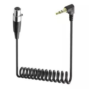 JSADZKJ Mini XLR to 3.5mm 스테레오 오디오 케이블 직각 1/8 TRS 플러그 3핀 여성 마이크 DSLR 카메라용