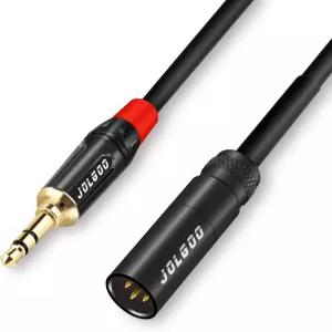 JOLGOO Mini XLR 수컷-3.5mm 스테레오 오디오 플러그 케이블 3핀 TRS BMPCC 4K 카메라 비디오 어시스트