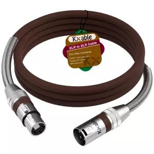 Kxable XLR 마이크 케이블 1피트 수컷-암컷 밸런스 3핀 차폐 스피커 코드 아연 합금 커넥터 22AWG 순수