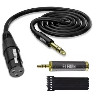 Elecan 6.35mm 1/4 인치 TRS 수컷 to XLR 암컷 케이블 4피트 밸런스드 전문가용 차폐 스테레오 마이크 코드