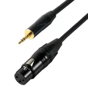 XLR 여성 - 1/8 3.5mm 남성 TRS 스테레오 마이크 케이블 오디오 1M 3FT 밸런스드 골드 도금 플러그 깨끗한