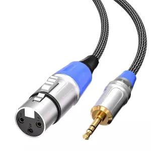 Tisino XLR 암-3.5mm TRS AUX 언밸런스드 마이크 케이블 1피트 DSLR 카메라 캠코더 노트북 및 컴퓨터