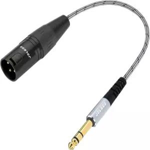JOLGOO 1/4인치 TRS to XLR 수컷 어댑터 케이블 밸런스드 6.35mm 플러그 3핀 마이크 1피트