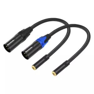 Smithok 2-Pack 3.5mm to XLR 밸런스드 1/8 인치 여성용 Stereo TRS Mini Jack 3-Pin 수컷 오디오 컨버터