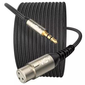 VIOY XLR to 3.5mm 케이블 6.6FT 1/8 TRS 남성용 여성용 언밸런스 코드 다중 층 차폐 노이즈 감소 믹서