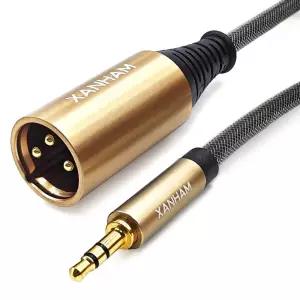 XANHAM XLR 수컷 to 3.5mm 1/8 잭 3.3피트/1미터 TRS 언밸런스 케이블 iPod MP3 플레이어 노트북 음성