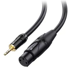 Cable 3.5mm to XLR 케이블 수컷 암컷 6피트 1/8 코드 DSLR DV 캠코더 음성 녹음기용 검정색