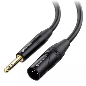 Cable 6.35mm 1/4인치 TRS to XLR 케이블 수컷-수컷 3피트 M-M 검정색 마이크용 아님