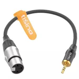 Tisino XLR 여성형 3.5mm TRS AUX 밸런스 마이크 케이블 어댑터 1피트 샷건 마이크/DSLR 카메라용 1/8 MIni