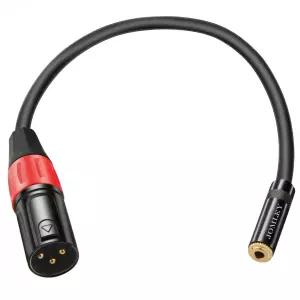 JOMLEY XLR to 3.5mm 어댑터 밸런스드 암컷 수컷 케이블 1FT 1/8인치 미니 잭 금도금 커넥터 믹서 스피커용