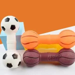 강아지 공 인터랙티브 웃음 소리 축구공 농구공 모양 세척 물림 방지 삑삑 나는