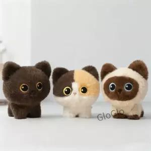 새로운 만화 귀여운 서있는 고양이 인형 시암/블랙/트리컬러 정서적 위로 사무실 책상 장식 트렌디 휴일