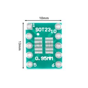 DIP 핀 보드 피치 트랜지스터 IC 어댑터 플레이트 변환 SOT-23, MSOP10, 에서 10 PCB 전송 20PCs