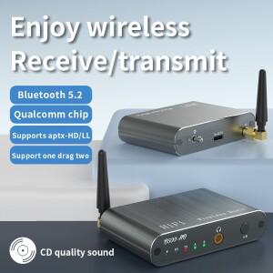 AptX HD/LL 블루투스 오디오 송신기 3.5MM AUX Type-C 멀티포인트 듀얼 스트림 CD 품질 HiFi 음악 무선 어