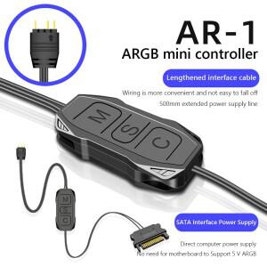COOLMOON AR-1 RGB 컨트롤러 케이블, SATA 미니 허브 어댑터, PC 선풍기 냉각 라이트 스트립용, 5V, 3 핀,