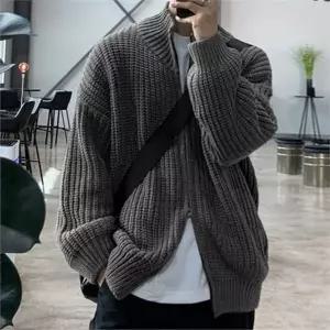 오버핏 니트 도톰 스웨터 레이어드 남성 골지 니트 겨울 루즈핏 빅사이즈 스트릿 오픈형 베이직 캐주얼