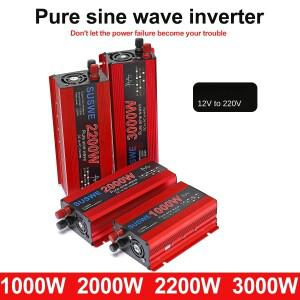 DC 12V/24V ~ AC 110V220VHZ 순수 사인파 인버터 화면 1000-3000w LED가있는 자동차 태양 광 고 에너지 변