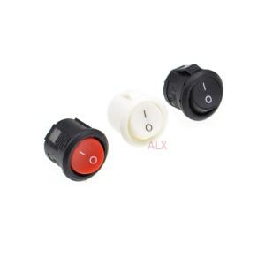 5/10Pcs 15mm 직경 2pin 빨간색 흰색 검정색 미니 소형 라운드 푸시 버튼 로커 스위치 On/Off 전원 3a/250v