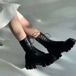 워커부츠 미들힐 부티 힐 통굽 봄신상 발목 로우힐-WFQXRVG