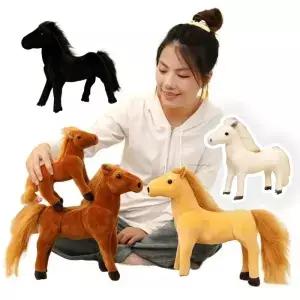 크리 에이 티브 귀여운 모조 말 플러시 인형 조랑말 선물 동물 재료 생일 크리스마스 홈 장식
