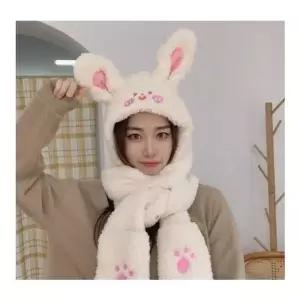 토끼 곰 후드 머플러 넥워머 털모자 머플러 목도리