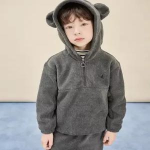 빈폴 키즈 BI5X41U014 아동 셔츠 유아 플리스 곰돌이 긴소매 반집업 & 긴바지 2