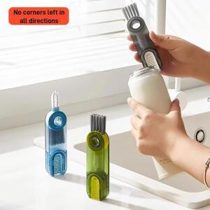 1pcs 세척 브러쉬 3in1 컵 물컵 도구 보온병 틈새 U자형 입구 뚜껑