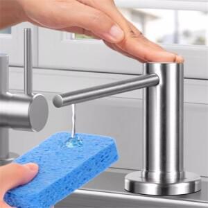내장 펌프 주방 액체 비누 디스펜서 병 스테인레스 스틸 브러시 블랙 세제 핸드 프레스 싱크대 카운터