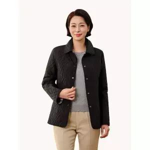 [Elegance Madam]에이스 체크 리버시블 퀼팅 자켓 블랙 KYV3JK01BK_P438227255