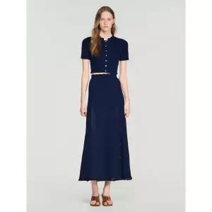 SANDRO Knit Flare Skrit - Deep Navy 1469296