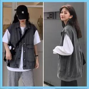 [라일리여성의류] Rly 데님조끼 청조끼 블랙진 블랙진조끼 데님베스