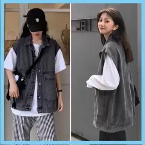 [라일리여성의류] Rly 데님조끼 청조끼 블랙진 블랙진조끼 데님베스 52891231)