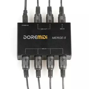 Midi Merge 인터페이스 Doremidi Merge-5 - 5개 장치키보드/드럼 패드를 Daw에 결합 하드웨어 패스스루 0Ms