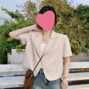 [라일리여성의류] Rly 크롭 자켓 반팔 오피스 블레이저 아우터 세미