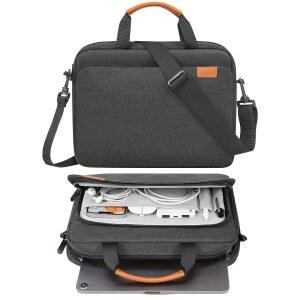 MOKO 13-14인치 노트북 슬리브 숄더백 손잡이 보호 케이스 | MAC AIR 13인치 M5 NEO A18 PRO MACPRO 14인치 M5/M4/M3/M2/M1 및 M4/M3/M2/M1에 호환 블랙 & 그레이