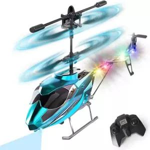 남자 VATOS RC 헬리콥터 12세 이상 용 LED 조명이 달린 2.4G 원격 조종 고정 높이 원키 이륙 실내용 비행기