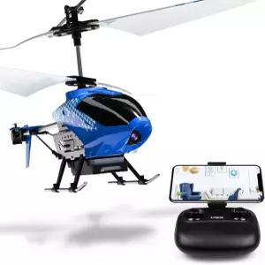 카메라 원격 조종이 가능한 U12S Mini RC 헬리콥터 블루 색상 2.4Ghz WiFi FPV 고도 유지 고속/저속 모드